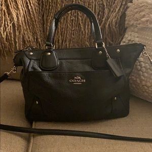 Black leather COACH purse